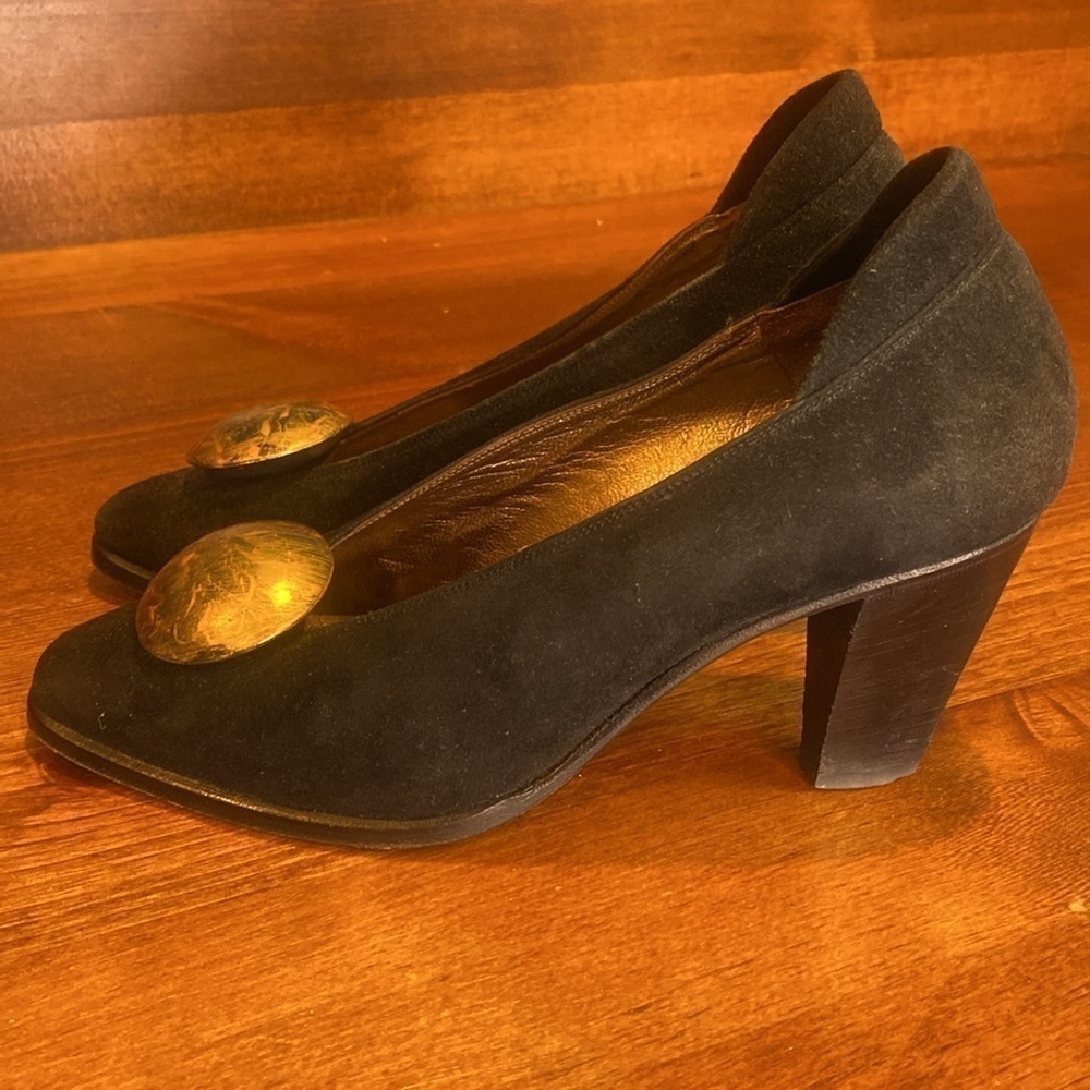 RARE Comcedia Italian Vintage High Heel Suede Shoes Eu 36 US 5.5 unique design - Picture 8 of 15